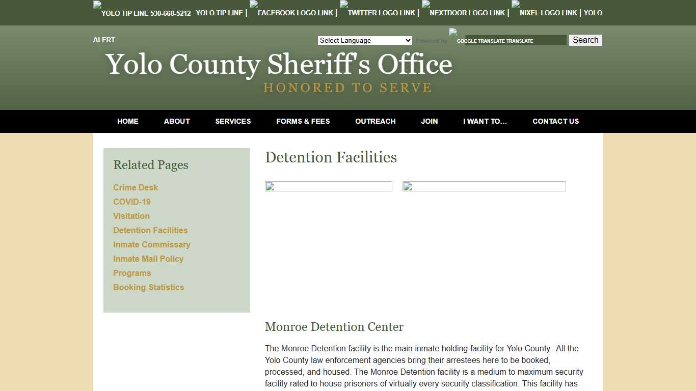 Detention Facilities - Yolo County Sheriff's Office | Woodland, CA